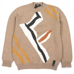 極美品□FENDI フェンディ 2021年製 FZX014 ウール100％ ロングスリーブニット 長袖 セーター ベージュ 48 イタリア製 正規品 メンズのサムネイル