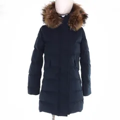 美品☆Pyrenex ピレネックス W18P1 GRENOBLE ラクーンファー・フード付 ダウンコート ネイビー 34 正規品 レディースのサムネイル