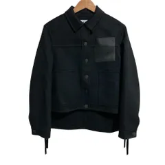 美品 LOEWE ロエベ アナグラムロゴポケット ウール カシミヤ ワークウェア シャツジャケット S359Y02XAB ブラック レディース 古着 中古 USEDのサムネイル