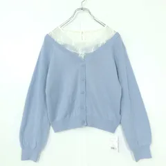 【新品タグ付】ダズリン★透け感が可愛い♪レース レイヤード カーディガン サイズF 水色系 z20877のサムネイル