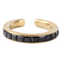 eden] K10 ブラックスピネル スクエアパヴェ エタニティ リング - メルカリ