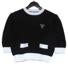 PRADA 半袖 ニット ブラック ホワイト サイズ38 - メルカリ