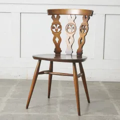 Ercol シスルバックチェア クッション エルム 英国 椅子 ヴィンテージ アーコール 木彫刻 ダイニングチェア イギリス ビンテージ 81019のサムネイル