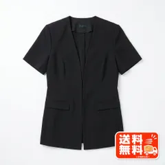 ELSUR ノーカラージャケット ブラック 半袖 SCOT CLUB風のサムネイル