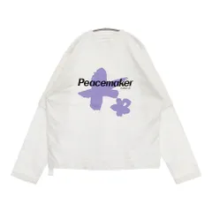 OAMC Peacemaker ピースメイカー ダブルレイヤーTシャツ Painted Double Layer Boxy Tshirt 定価25300円 長袖Ｔシャツ カットソー ロンＴ ホワイト メンズ オーエーエムシー【中古】6-0526M♪のサムネイル
