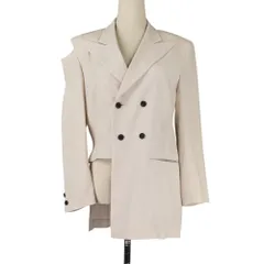美品 93SS Yohji Yamamoto ヨウジヤマモト ヴィンテージ ピークドラペル アシンメトリー ジャケット FO-J41-105 サイズS ベージュ レディース 古着 中古 USEDのサムネイル