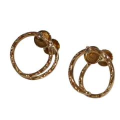 美品 agete アガット K10 0.04ct ダイヤ フープイヤリング ゴールド レディース 古着 中古 USEDのサムネイル
