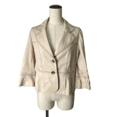 クレージュ courreges テーラードジャケット ブルゾン シングル 2B リネン混 40 ベージュ ■GY99のサムネイル