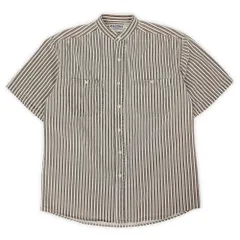 カクタス CACTUS 90s 90年代 半袖 マルチストライプ バンドカラーシャツ フェード USA ヴィンテージ アメリカ 古着 メンズ シャツ ブラウン系 L【中古】のサムネイル
