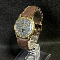 【稼動品】 超希少 CITIZEN ムーンフェイズ 鉱石文字盤 デイト付き コスモサイン ムーンサイン 天文 腕時計 シチズン 6185-G03520 動作確認済み 電池交換済みのサムネイル