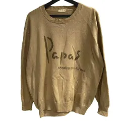 パパス Papas ニット セーター 綿 コットン ロゴ M ベージュ ■GY99のサムネイル