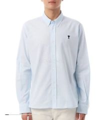 AMI Parisオックスフォードシャツ ハートロゴ ライトブルー M 美品 