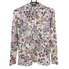 【超美品】シェルボ ジップパーカー 白×マルチカラー 花総柄 薄手 チュニック丈  レディース USA-XS ゴルフウェア CHERVOのサムネイル