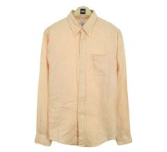 美品 ブルックスブラザーズ アイリッシュ リネン ポロカラー 長袖 シャツ S 美品 ブルックスブラザーズ アイリッシュ リネン ポロカラー 長袖
