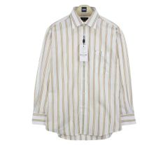 古着 90s DAKS 半袖シャツ ストライプ柄 ブラウン オープンカラー
