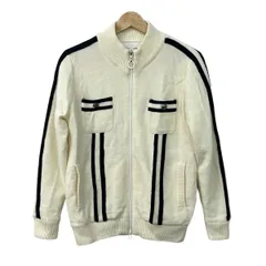 CALLAWAY(キャロウェイ) ブルゾン サイズM レディース美品  - アイボリー×黒 長袖/ニット/ラメ/ジップアップ/春/秋のサムネイル