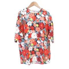 未使用 23AW marimekko マリメッコ ANTIIKKI SUVIKIMPPU フラワー柄 バックリボン 半袖 ブラウス サイズ36 レッド レディース 古着 中古 USEDのサムネイル