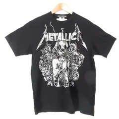 美品 AD2024 JUNYA WATANABE ジュンヤワタナベ コムデギャルソン メタリカプリント バンドTシャツ JM-T046 サイズS ブラック レディース 古着 中古 USEDのサムネイル
