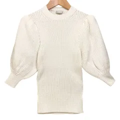 美品 CECILIE BAHNSEN セシリーバンセン MADDY TOP ボリュームスリーブニットブラウス PF20-0079 サイズXS/S ホワイト レディース 古着 中古 USEDのサムネイル
