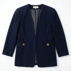 WANDS ノーカラージャケット 金ボタン ネイビー Fサイズ green label relaxing風のサムネイル