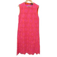 美品 ケイトスペード 総レース ワンピース ピンクレッド 花柄 Aライン