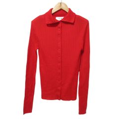 Bottega Veneta レッド メッシュ ポロシャツ カーディガン S - メルカリ