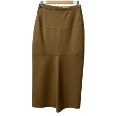 美品 JIL SANDER ジルサンダー ウールバックスリット ロングスカート サイズ36 キャメル レディース 古着 中古 USEDのサムネイル