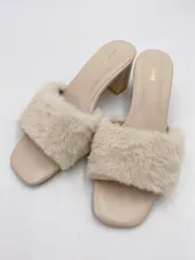 美品 Heather ヘザー ボリューム ファーミュール サンダル sizeM/アイボリー ■■ レディースのサムネイル