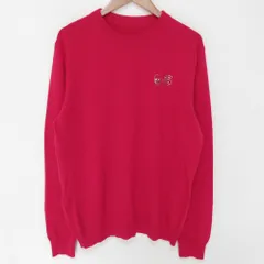 美品 Lucien pellat-finet ルシアンペラフィネ スワロフスキースカル カシミヤ100％ 長袖 ニットセーター S ピンク メンズ 古着 中古 USEDのサムネイル