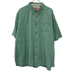 Wrangler 半袖 チェックシャツ 2XL グリーン ホワイト ラングラー ボタンダウン チェック柄 胸ポケット 半シャツ 夏物 a806-5627のサムネイル