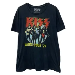 メキシコ製 KISS 半袖 バンドTシャツ L ブラック キッス プルオーバー ビッグプリント バンT グラフィック プリントTシャツ 夏物 a806-5632