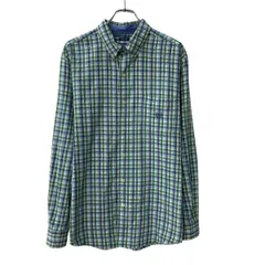 CHAPS 長袖 チェックシャツ XL グリーン マルチカラー チャップス ボタンダウン チェック柄 ロゴ刺繍 長袖シャツ 春物 a806-5642のサムネイル