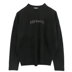 SOPHNET. ソフネット SPNT-252078 LOGO PATCH KNIT ロゴ パッチ クルーネック カシミア ニット ブラック系 4【新古品】【未使用】【中古】のサムネイル