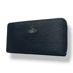 ヴィヴィアンウエストウッド　Vivienne Westwood　長財布　ラウンドファスナー　レザー　本革　黒　ブラック　エンボス　オーブ金具　シルバー金具　札入れ　小銭入れ　カード収納　クラシック　上品　メンズ　レディース　ユニセックス　M2