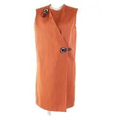 【ドンドン見直し】極美品◎HERMES エルメス 22SS 2E0527D6 シルバー金具 ROBE PORTEFEUILLE ワンピース テラコッタ 38 ハンガー付き フランス製 正規品 レディースのサムネイル