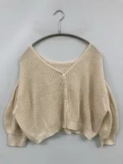 Chico チコ カーディガン/ボレロ F アイボリー コットン ニット 無地 ショート丈 ミドル丈 長袖 レディースのサムネイル