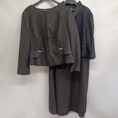 レディース　スーツ　2点セット　ジャケット　ワンピース　黒　レイヤード風　シースルー　大きいサイズ　4L  ☆KP-129☆