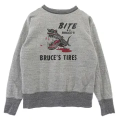 FREEWHEELERS フリーホイーラーズ 2434006 BRUCE'S TIRES CREW NECKED SWEAT SHIRT ブルースタイヤ クルーネック スウェット シャツ グレー系 マルチカラー系 40【極上美品】【中古】のサムネイル