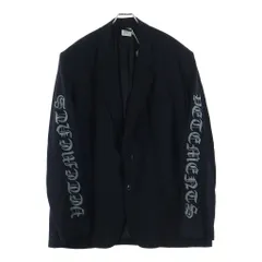 VETEMENTS (ヴェトモン) 20SS GOTHIC LOGO EMBROIDERED JACKET SS20JA143 ゴシック アームロゴ テーラード ジャケット ブラックのサムネイル
