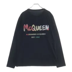Alexander McQueen (アレキサンダーマックイーン) フロントロゴプリント長袖Tシャツ カットソー ブラック 750668QVZ15のサムネイル