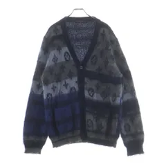 LOUIS VUITTON (ルイヴィトン) モノグラム モヘヤ混 ニットカーディガン ネイビー /グレー RM261MM NE5 HQN46Wのサムネイル