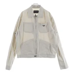 PRADA (プラダ) 23SS トライアングルロゴプレート ジップアップ リネン ニュートラル シャンブレーブルゾンジャケット ベージュ GEB255のサムネイル