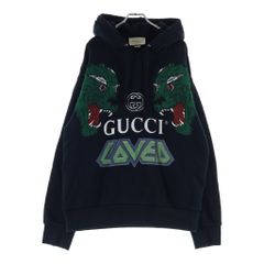 GUCCI (구찌) LOVED Tiger-print cotton hooded sweatshirt 타이거 프린트 풀오버 파커 블랙 475374 XJAKO