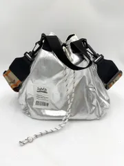Java ジャバ コンパクト ジャガードテープ２WAY巾着 バッグ シルバー ■■ レディース