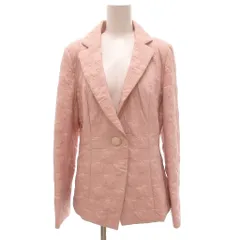 ピエールカルダン Pierre Cardin 美品 テーラードジャケット シングル 40 ノッチドラペル 刺繍デザイン ポケット付き ピンク /KB ■ECB005のサムネイル