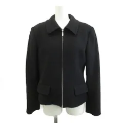 クレージュ courreges ジャケット 上着 ウール 11AR 黒 ブラック レギュラーカラー ジップアップ 長袖 /KK ■ECB005のサムネイル