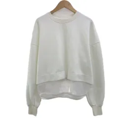 トーガ プルラ TOGA PULLA カットソー トップス 38 白 ホワイト 長袖 クルーネック 裾メッシュレイヤード /KK ■GY70のサムネイル