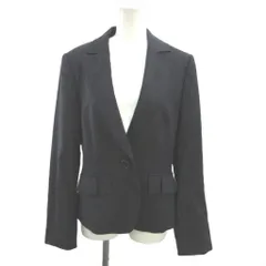 ソニアリキエル SONIA RYKIEL テーラードジャケット 上着 40 グレー ストライプ柄 長袖 プリーツフェイクポケット /YU ■ECC005のサムネイル