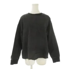 ザラウーマン ZARA WOMAN PREMIUM DENIM COLLECTION デニムトレーナー S 黒 ブラック バックフリル 長袖 カットオフ /CK43 ■ECB005のサムネイル