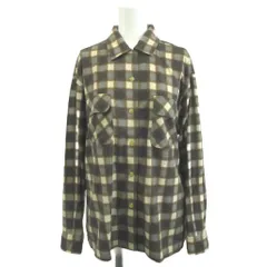 レノマ renoma ネルシャツ トップス M 茶 ブラウン チェック柄 長袖 フラップポケット /YU ■GY74のサムネイル